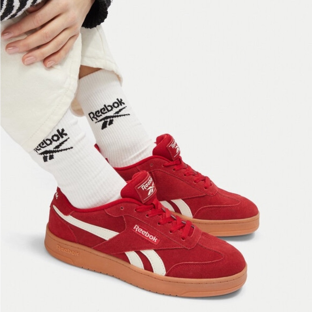 Reebok Women's Forte Lounger Double-Up Sneakers Equestrian Red -Rubber Gum - 7.5